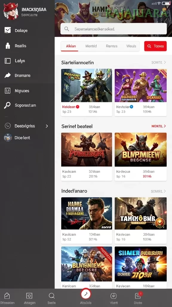 Cuplikan layar SOLOTOTO — menu navigasi